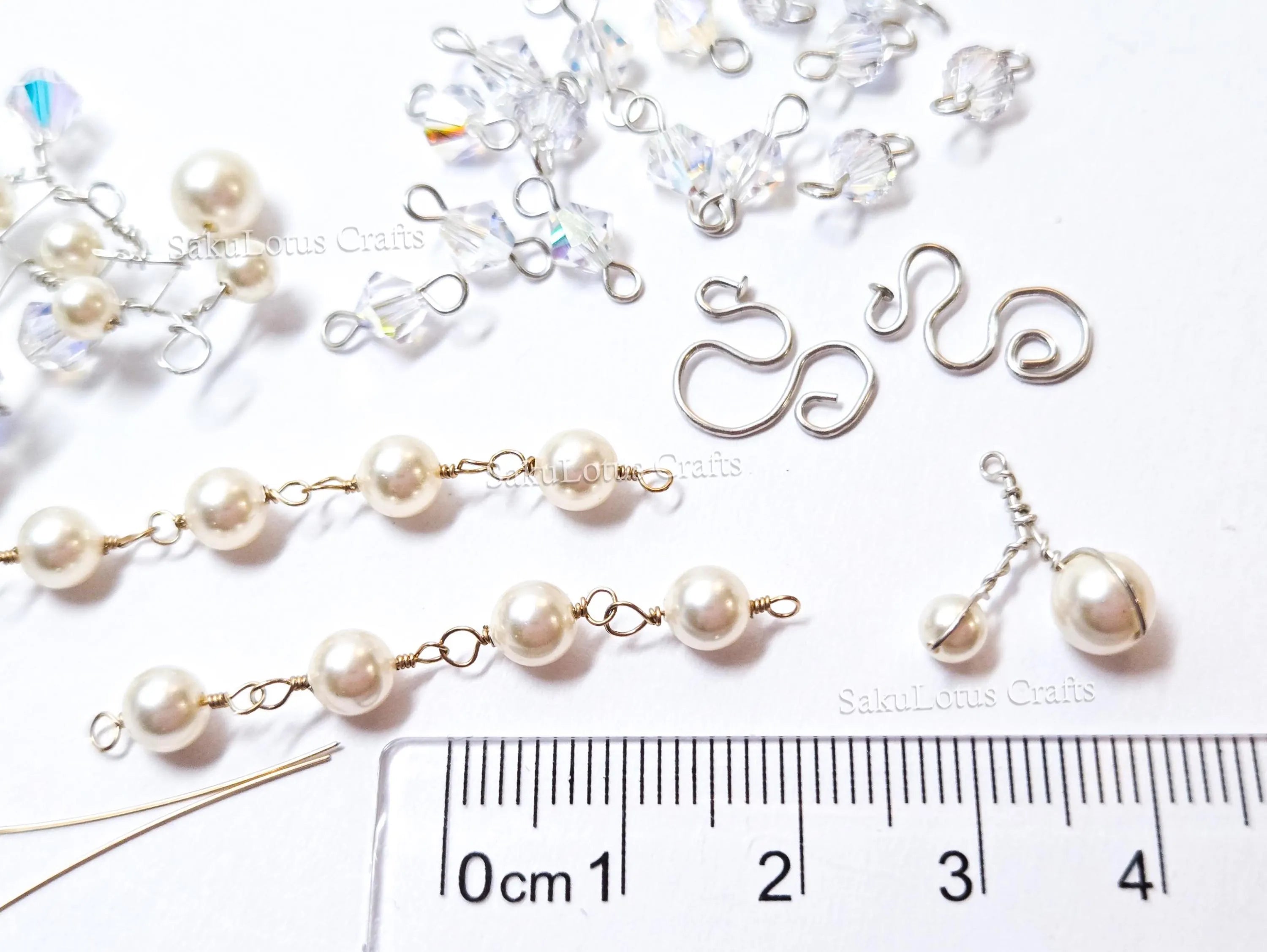 Vintage Swarovski Pearl & Crystal Handmade Connectors • Sterling Silver & Gold Filled • Jewelry Making Supplies Destash