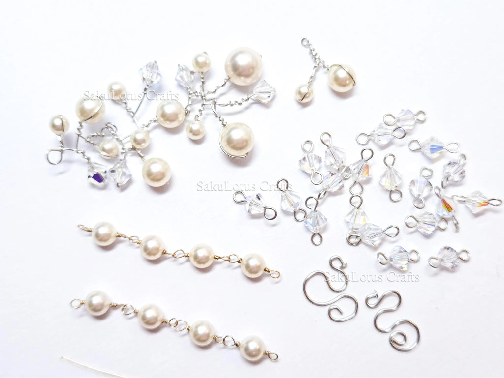 Vintage Swarovski Pearl & Crystal Handmade Connectors • Sterling Silver & Gold Filled • Jewelry Making Supplies Destash