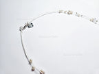 Handmade Floating Necklace Swarovski Pearl Crystal  • 925 Sterling Silver • Triple Layered 19" 21" 24" • 1127 Designs