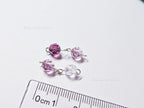 6mm Amethyst & Clear Swarovski Crystal Connectors – Handmade 925 Sterling Silver Wire Wrapped