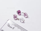 6mm Amethyst & Clear Swarovski Crystal Connectors – Handmade 925 Sterling Silver Wire Wrapped