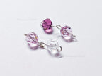 6mm Amethyst & Clear Swarovski Crystal Connectors – Handmade 925 Sterling Silver Wire Wrapped