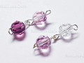 6mm Amethyst & Clear Swarovski Crystal Connectors – Handmade 925 Sterling Silver Wire Wrapped