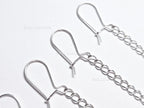 Solid 925 Sterling Silver Long Chain Drop Earrings • 6cm Fish Hook Dangle • Minimal Earrings or DIY Jewelry Base