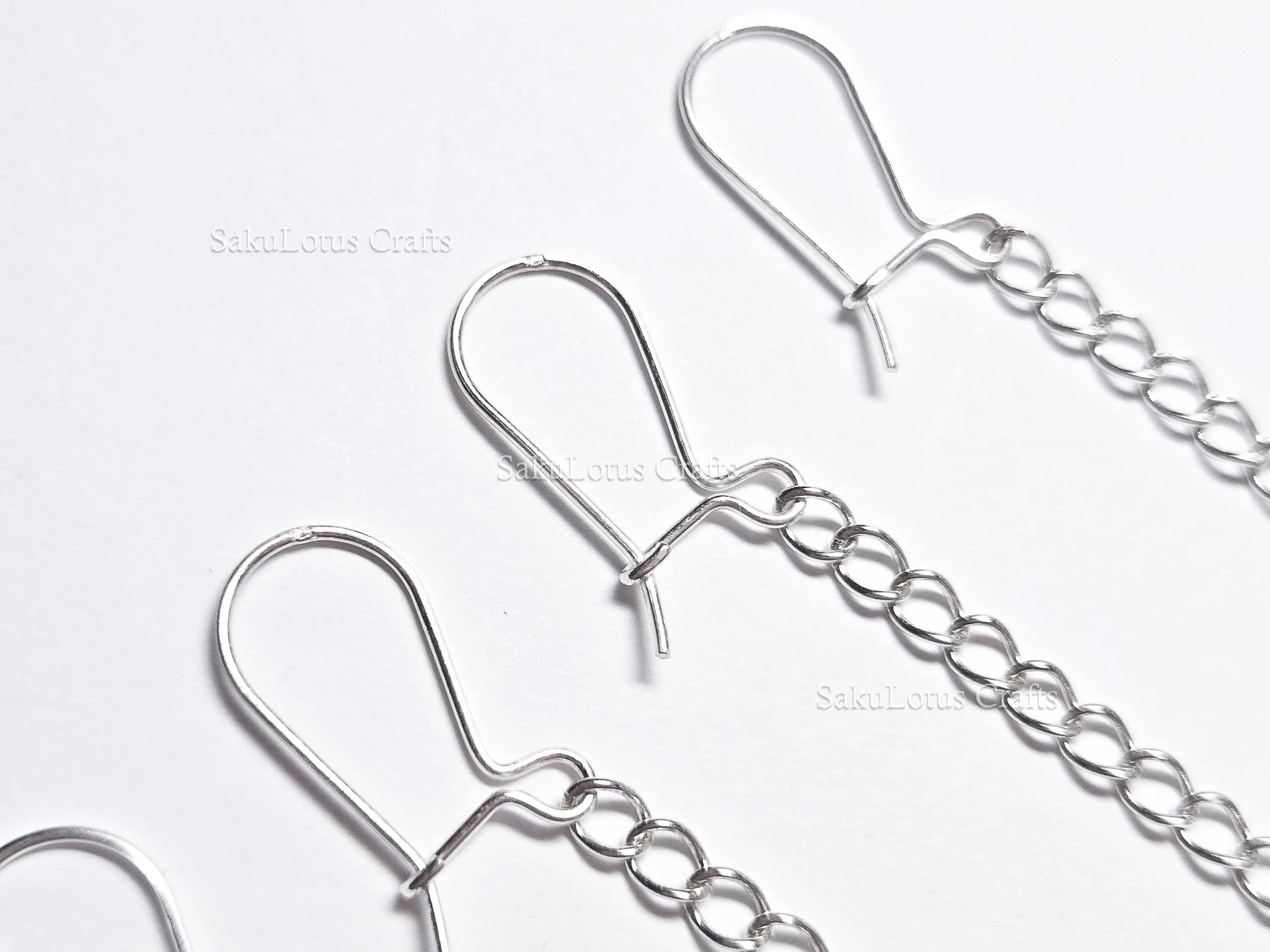 Solid 925 Sterling Silver Long Chain Drop Earrings • 6cm Fish Hook Dangle • Minimal Earrings or DIY Jewelry Base