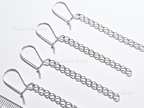 Solid 925 Sterling Silver Long Chain Drop Earrings • 6cm Fish Hook Dangle • Minimal Earrings or DIY Jewelry Base
