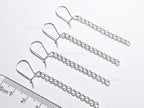 Solid 925 Sterling Silver Long Chain Drop Earrings • 6cm Fish Hook Dangle • Minimal Earrings or DIY Jewelry Base