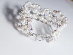 Handmade Swarovski Pearl & Crystal Cluster Bracelet – 925 Sterling Silver Vintage Style