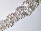 Handmade Swarovski Pearl & Crystal Cluster Bracelet – 925 Sterling Silver Vintage Style