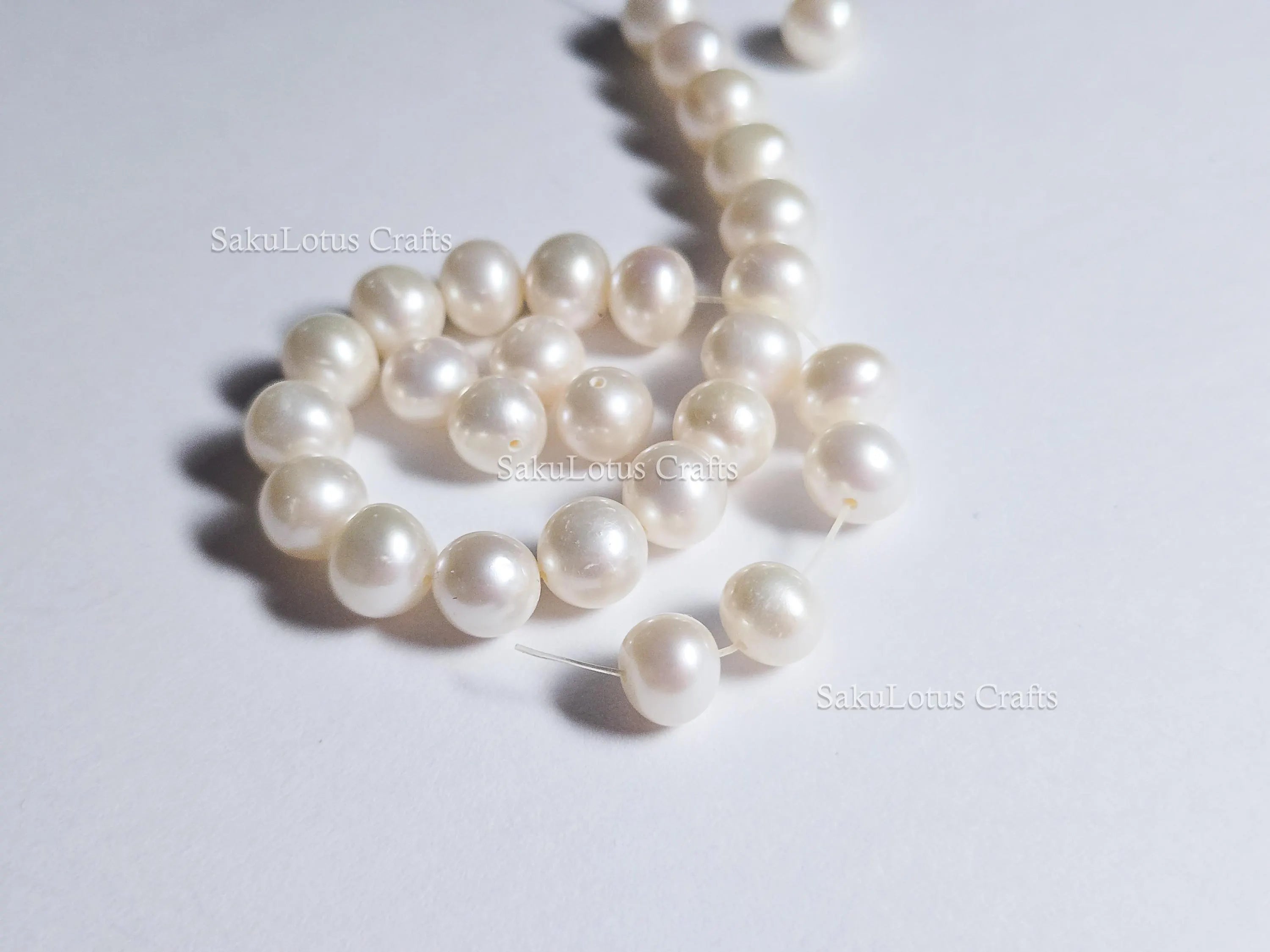 Natural Freshwater Pearl Beads • 6.5mm Round Creamy White • Loose AA+ Pearls • Sold in Packs • Jewelry Making Supplies