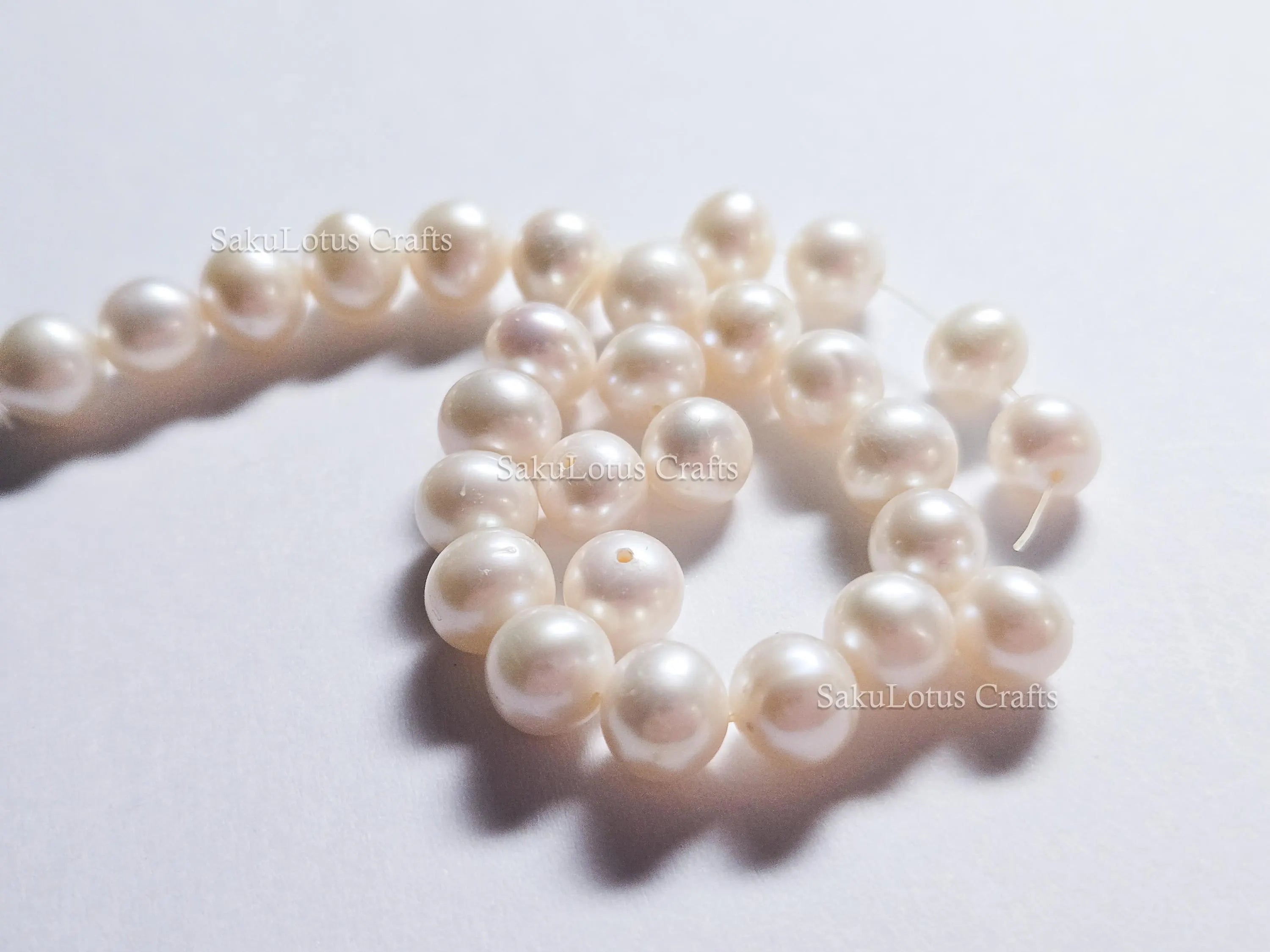 Natural Freshwater Pearl Beads • 6.5mm Round Creamy White • Loose AA+ Pearls • Sold in Packs • Jewelry Making Supplies