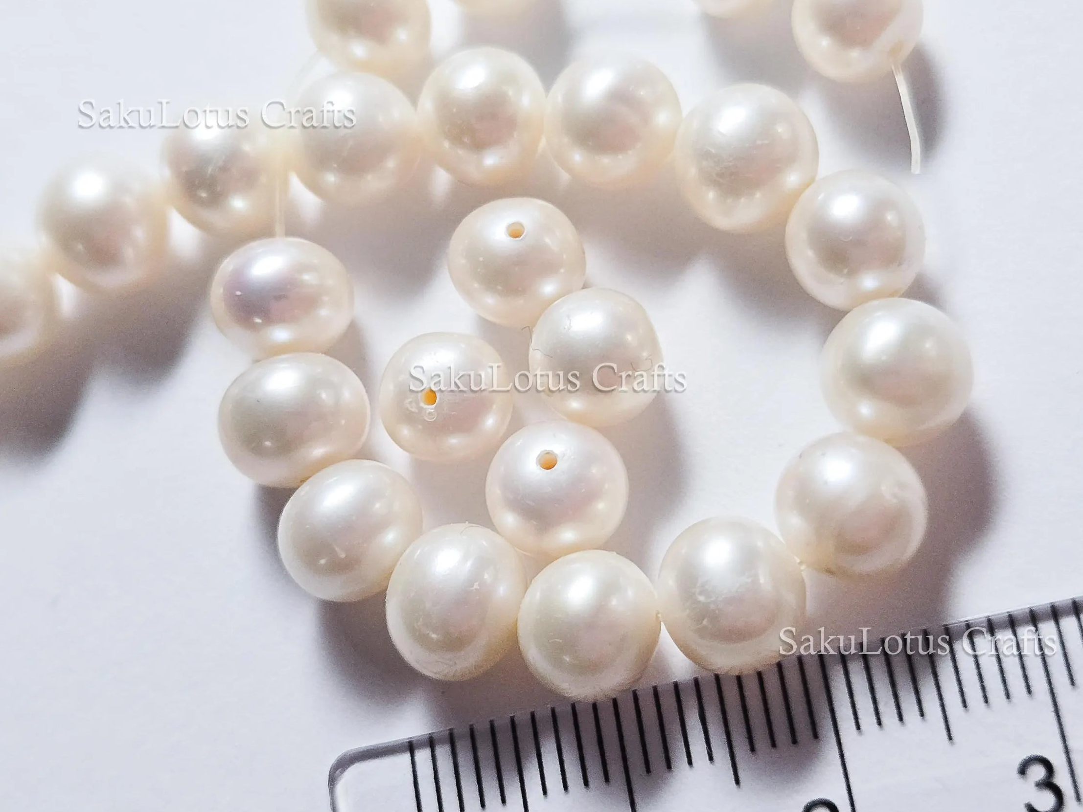 Natural Freshwater Pearl Beads • 6.5mm Round Creamy White • Loose AA+ Pearls • Sold in Packs • Jewelry Making Supplies