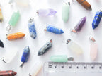 RESTOCK Natural Crystal Point Pendant • 22mm Gemstone Charm • Silver Stainless Steel Bail • Jewelry Making Supplies