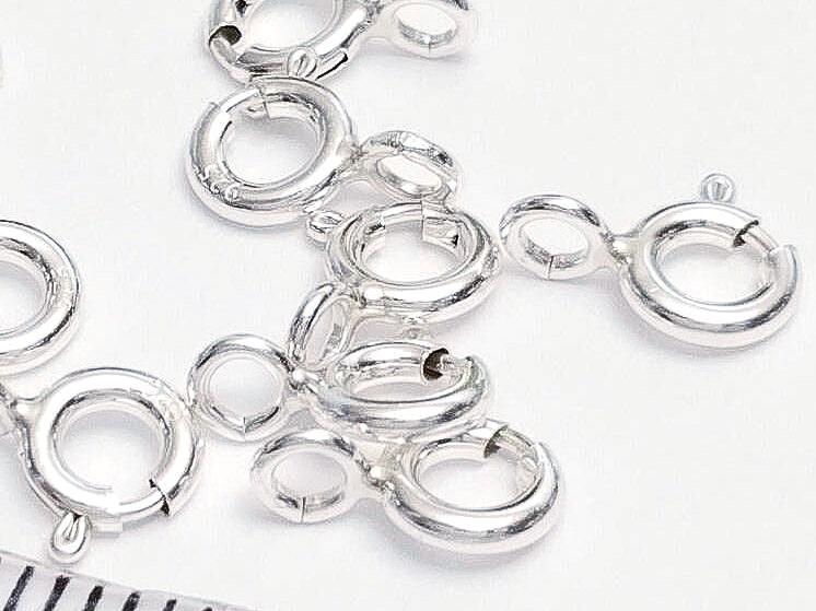 925 Sterling Silver Spring Clasps • 5.5mm Open Ring Connector • Gold Rose Vermeil • Jewelry Making Supplies