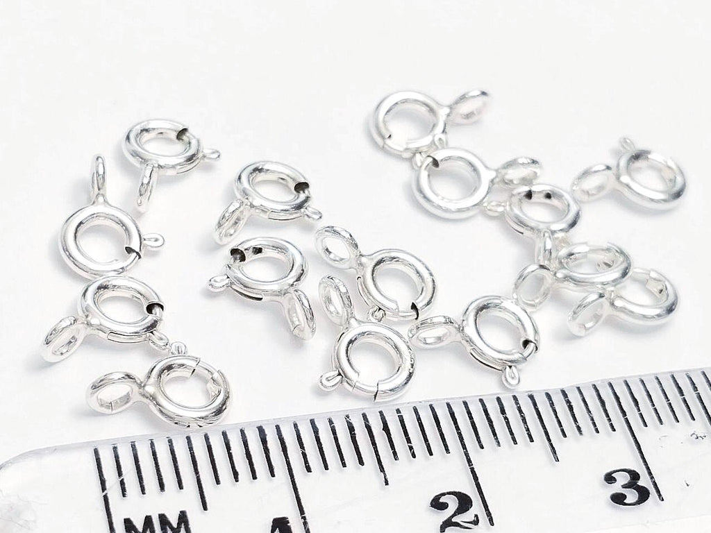 925 Sterling Silver Spring Clasps • 5.5mm Open Ring Connector • Gold Rose Vermeil • Jewelry Making Supplies
