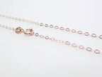 14–24" Solid 925 Sterling Silver Rose Gold Vermeil Flat Cable Chain Necklace • 1.6x2.1mm Spring Clasp