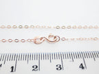 14–24" Solid 925 Sterling Silver Rose Gold Vermeil Flat Cable Chain Necklace • 1.6x2.1mm Spring Clasp