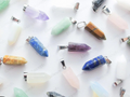RESTOCK Natural Crystal Point Pendant • 22mm Gemstone Charm • Silver Stainless Steel Bail • Jewelry Making Supplies