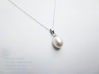 9-10mm Freshwater Pearl Pendant • 925 Sterling Silver Flower Cap Bail • White Peach Purple • Gold Rose Vermeil
