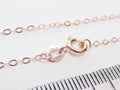 14–24" Solid 925 Sterling Silver Rose Gold Vermeil Flat Cable Chain Necklace • 1.6x2.1mm Spring Clasp