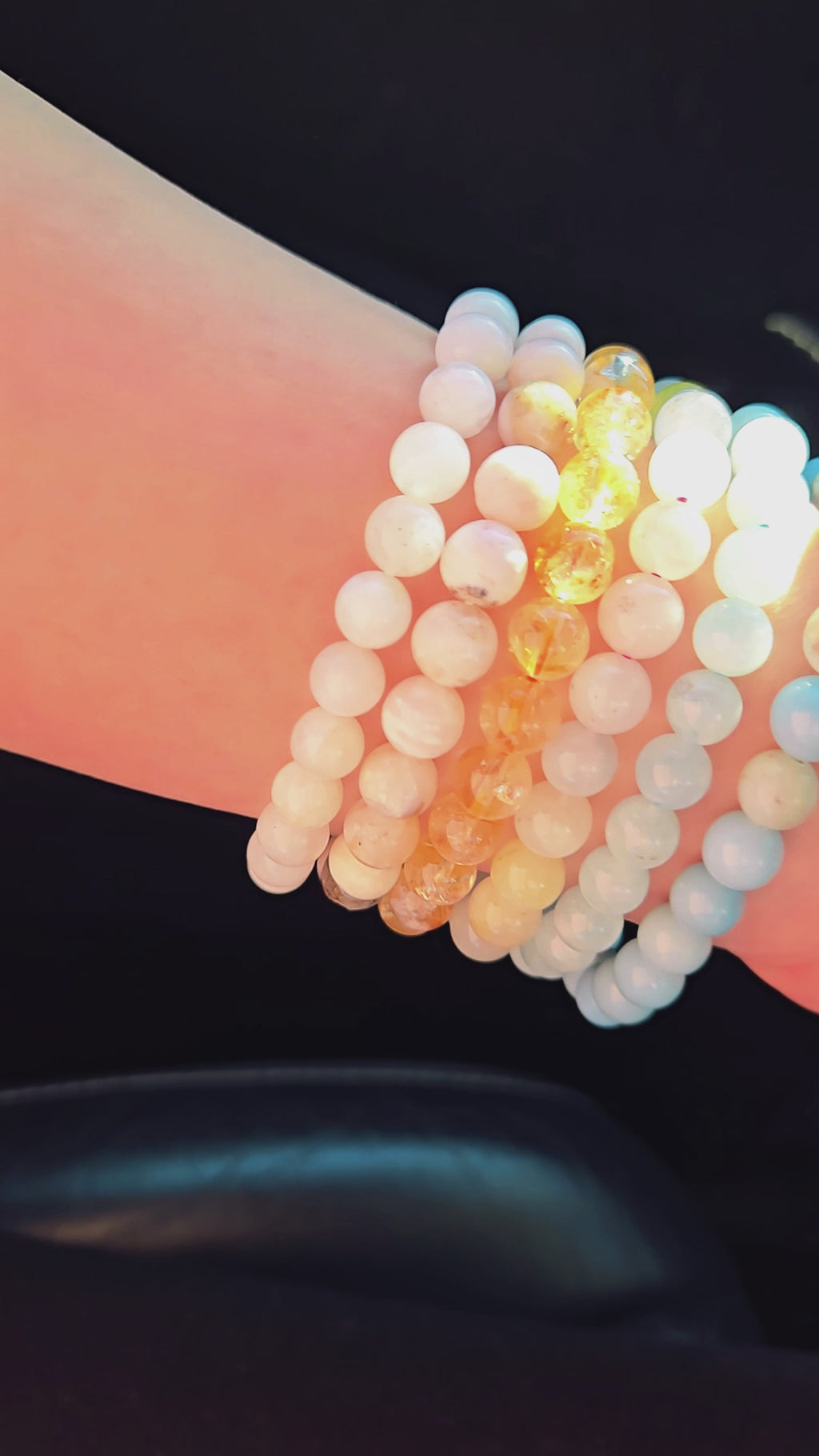 RESTOCK • Natural Crystal Stone Stretch Bracelet 6mm 8mm 10mm Round Polished Gemstone Beads Jewelry Making Supplies