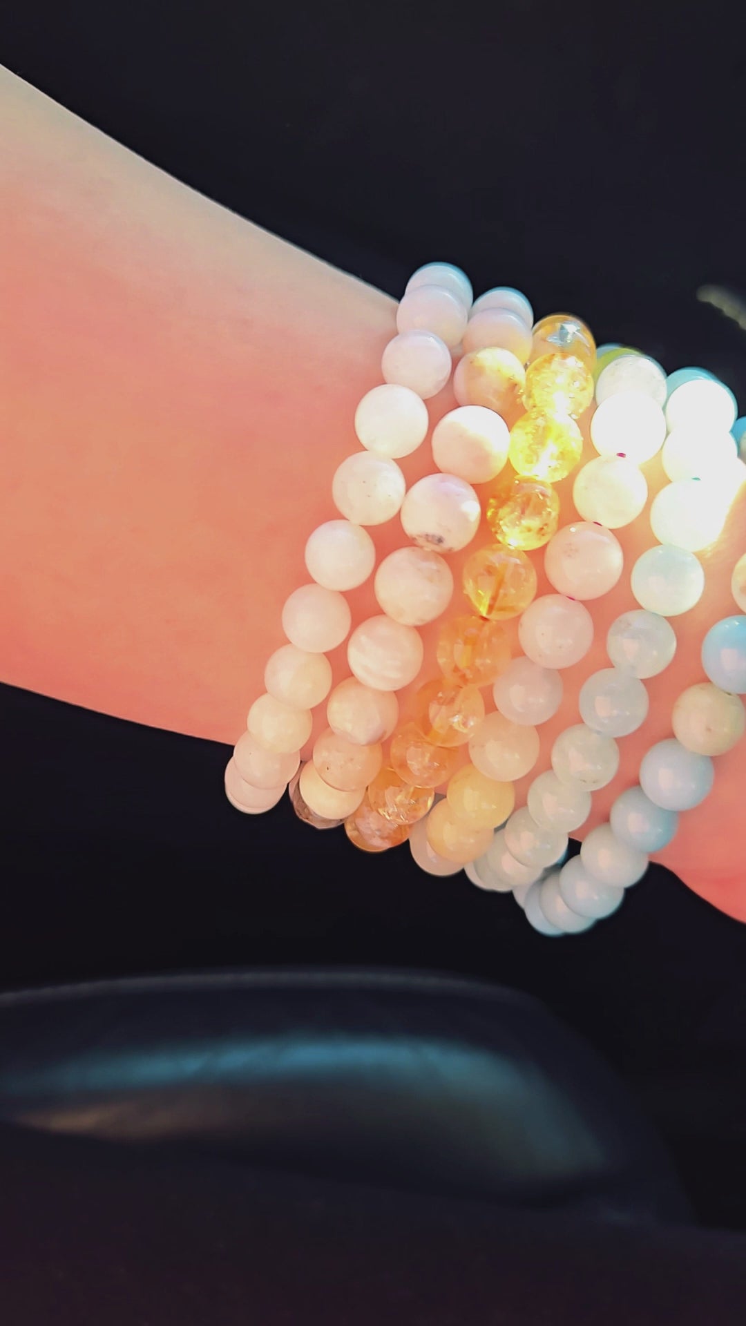 RESTOCK • Natural Crystal Stone Stretch Bracelet 6mm 8mm 10mm Round Polished Gemstone Beads Jewelry Making Supplies