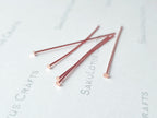 29mm Rose Gold Plated 925 Sterling Silver Flat T Head Pins • 21ga • Jewelry Making Supplies